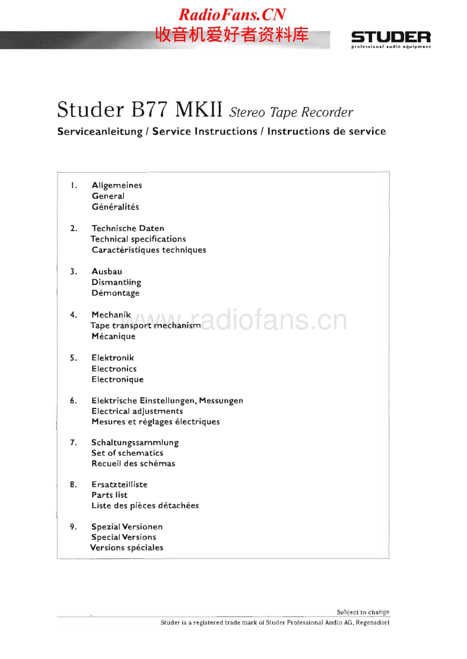 Studer-B-77-MKII-Service-Manual电路原理图.pdf_第1页