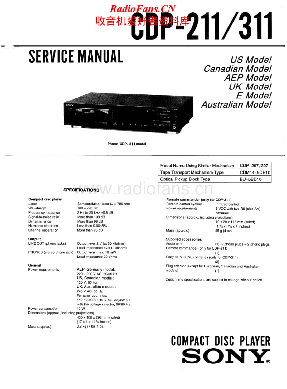 Sony-CDP-311-Service-Manual电路原理图.pdf_第1页