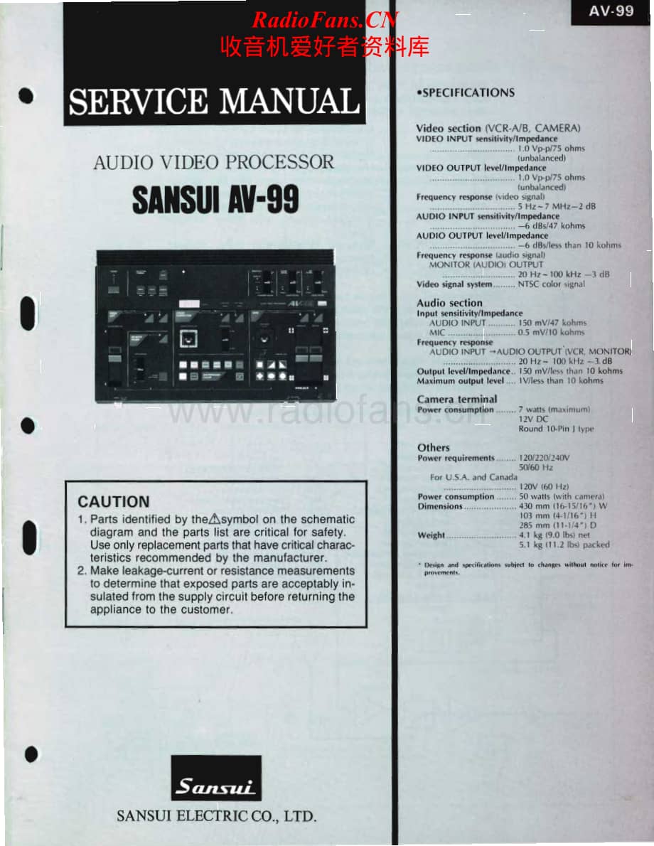 Sansui-AV-99-Service-Manual电路原理图.pdf_第1页