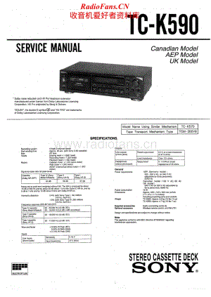 Sony-TC-K590-Service-Manual电路原理图.pdf