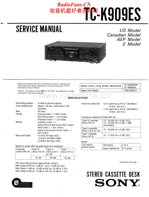 Sony-TC-K909ES-Service-Manual电路原理图.pdf