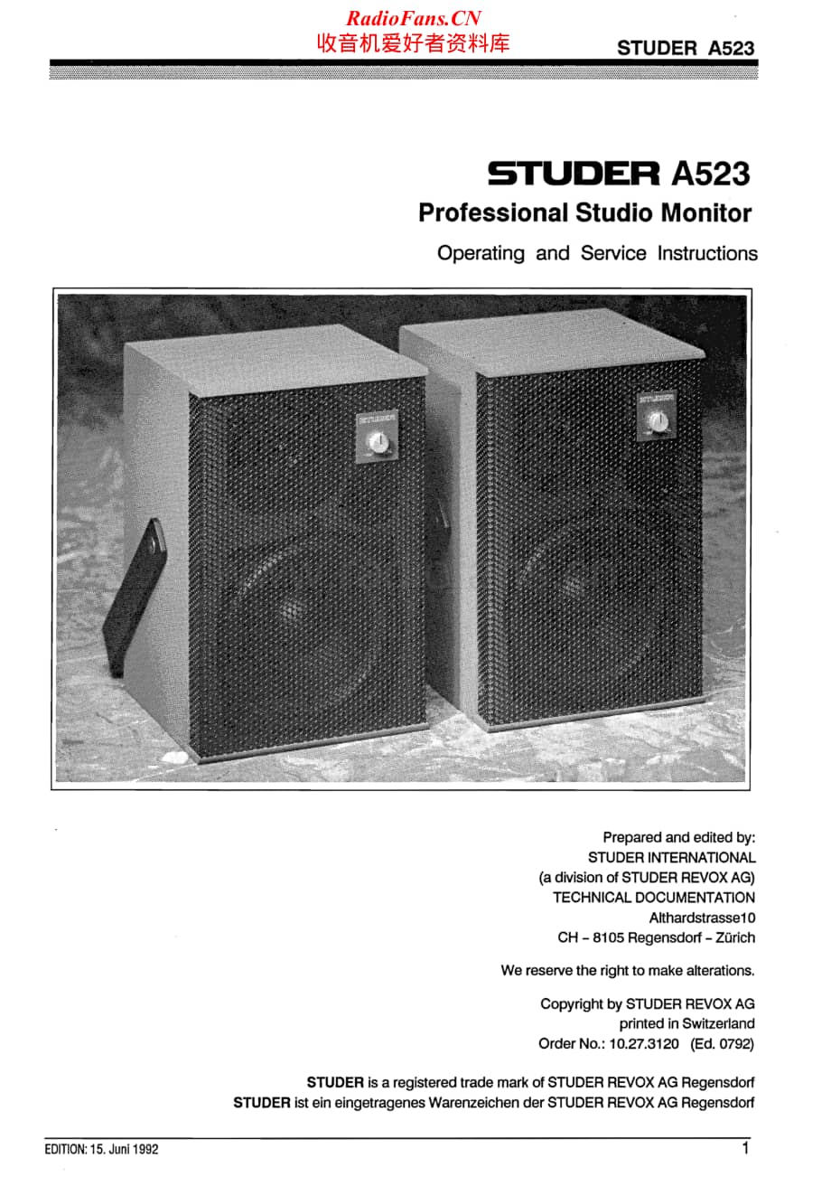 Studer-A-523-Service-Manual电路原理图.pdf_第1页