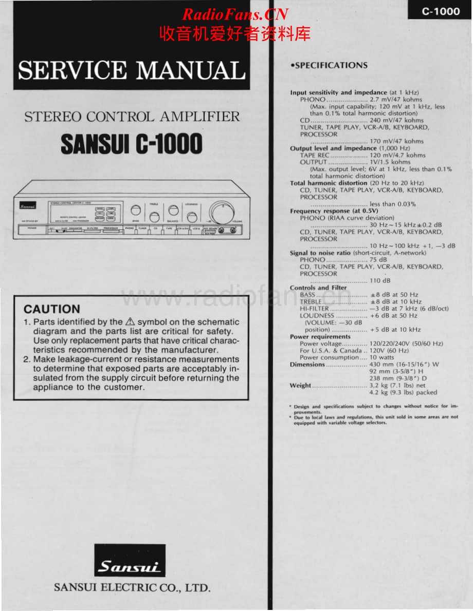 Sansui-C-1000-Service-Manual电路原理图.pdf_第1页