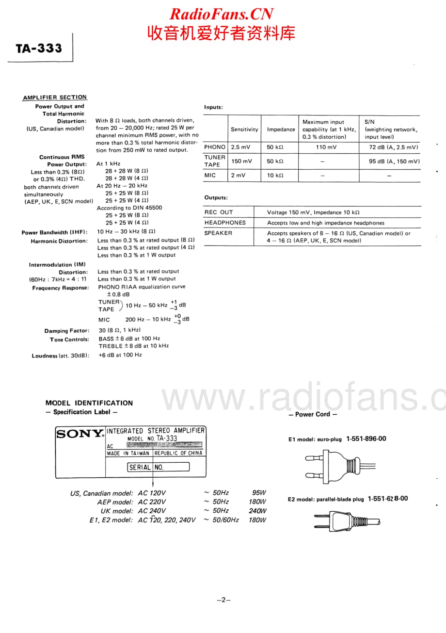 Sony-TA-333-Service-Manual电路原理图.pdf_第2页