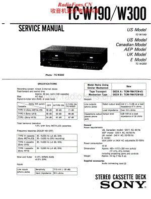 Sony-TC-W190-Service-Manual电路原理图.pdf