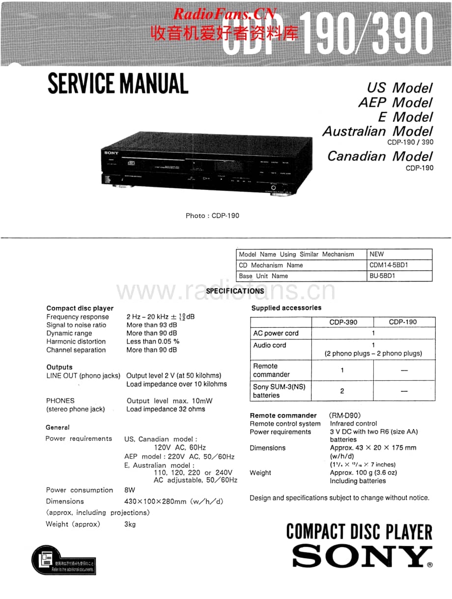 Sony-CDP-390-Service-Manual电路原理图.pdf_第1页