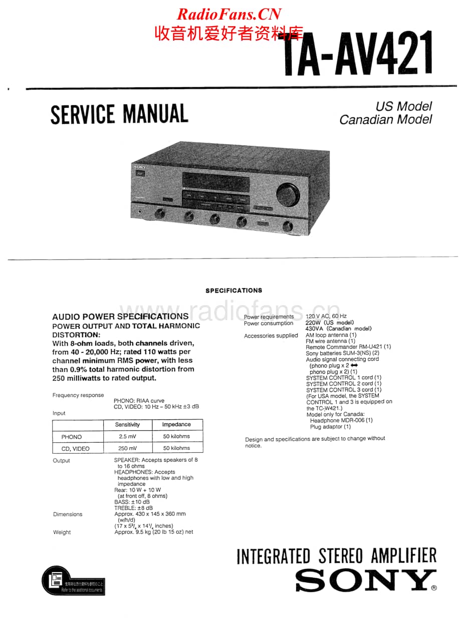 Sony-TA-AV421-Service-Manual电路原理图.pdf_第1页