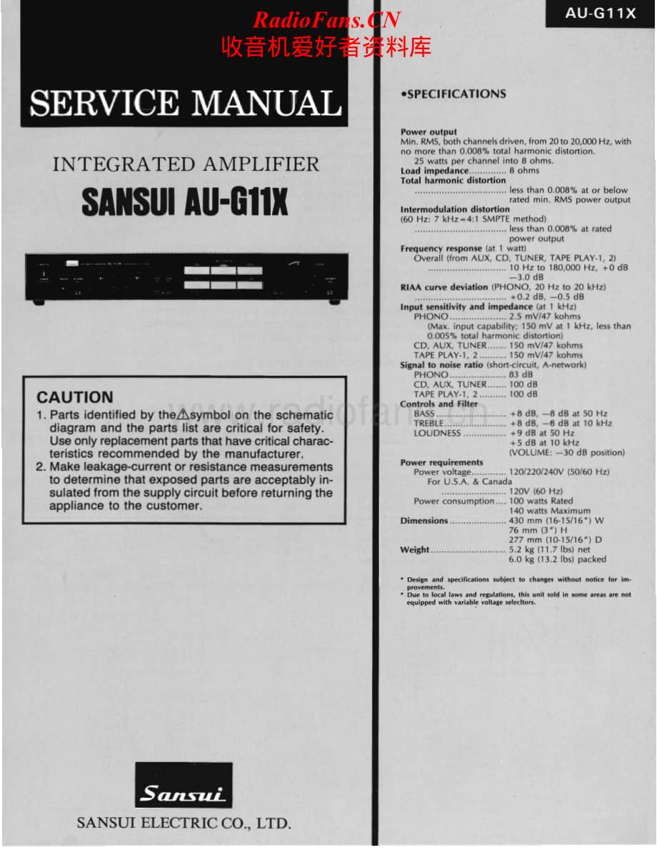 Sansui-AUG-11-X-Service-Manual电路原理图.pdf_第1页