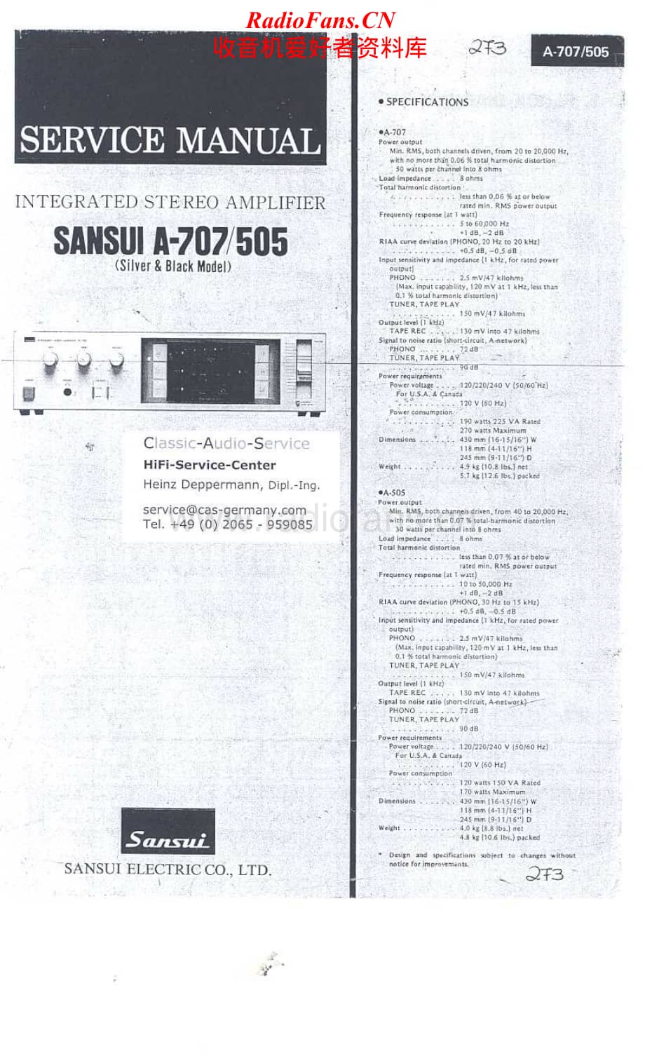 Sansui-A707-A505-Service-Manual电路原理图.pdf_第1页