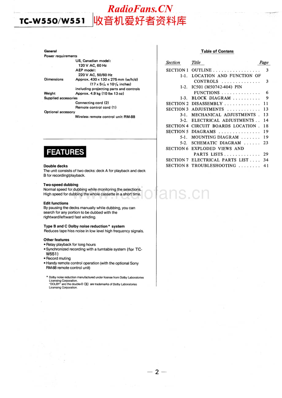 Sony-TC-W551-Service-Manual电路原理图.pdf_第2页