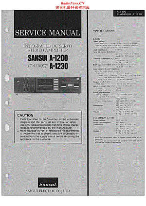 Sansui-A-1230-Service-Manual电路原理图.pdf