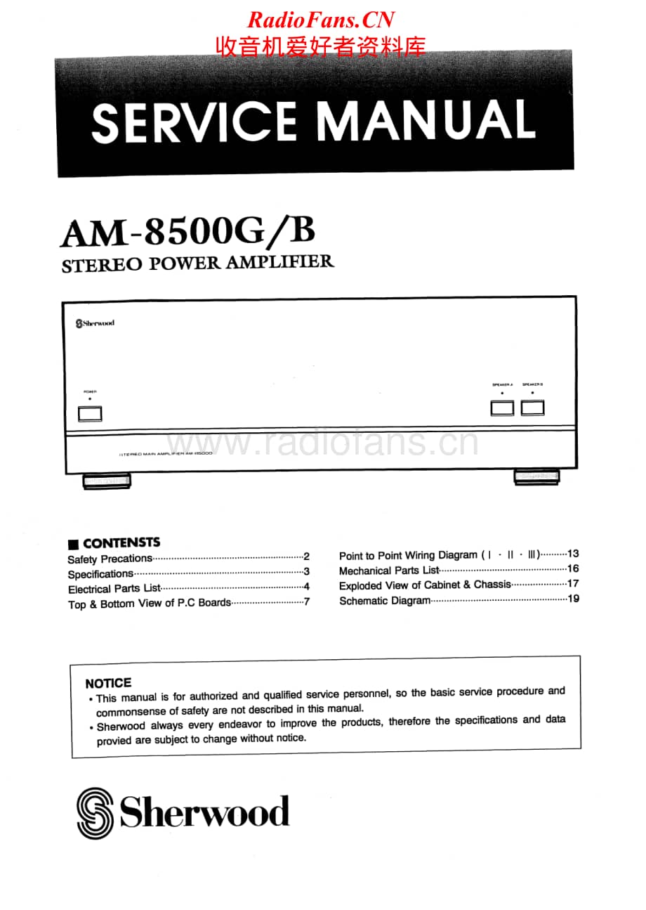 Sherwood-AM-8500-Service-Manual电路原理图.pdf_第1页