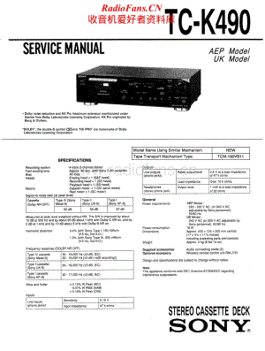 Sony-TC-K490-Service-Manual电路原理图.pdf