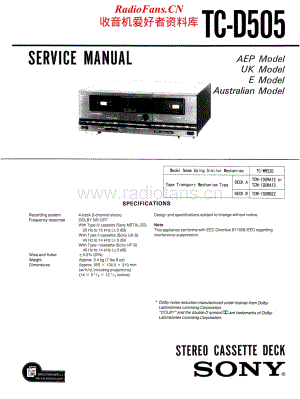 Sony-TCD-505-Service-Manual电路原理图.pdf