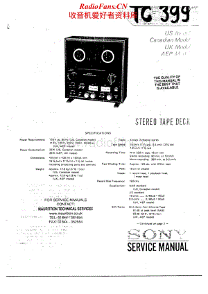 Sony-TC-399-Service-Manual电路原理图.pdf