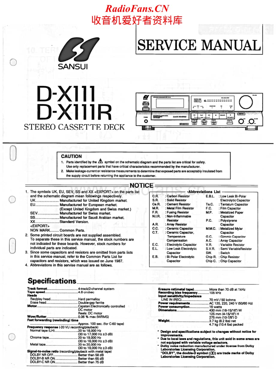 Sansui-D-X111-Service-Manual电路原理图.pdf_第1页