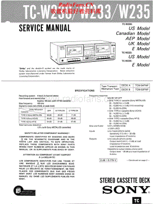 Sony-TC-W230-Service-Manual电路原理图.pdf