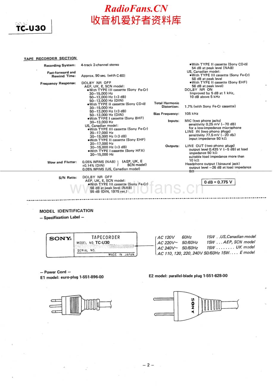 Sony-TC-U30-Service-Manual电路原理图.pdf_第2页
