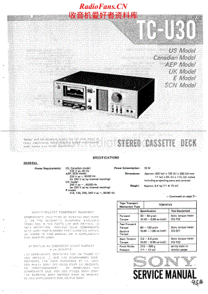 Sony-TC-U30-Service-Manual电路原理图.pdf