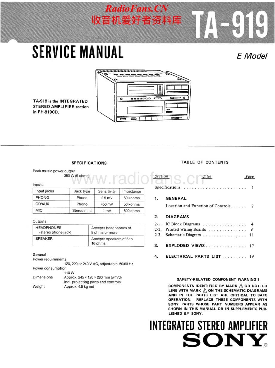 Sony-TA-919-Service-Manual电路原理图.pdf_第1页