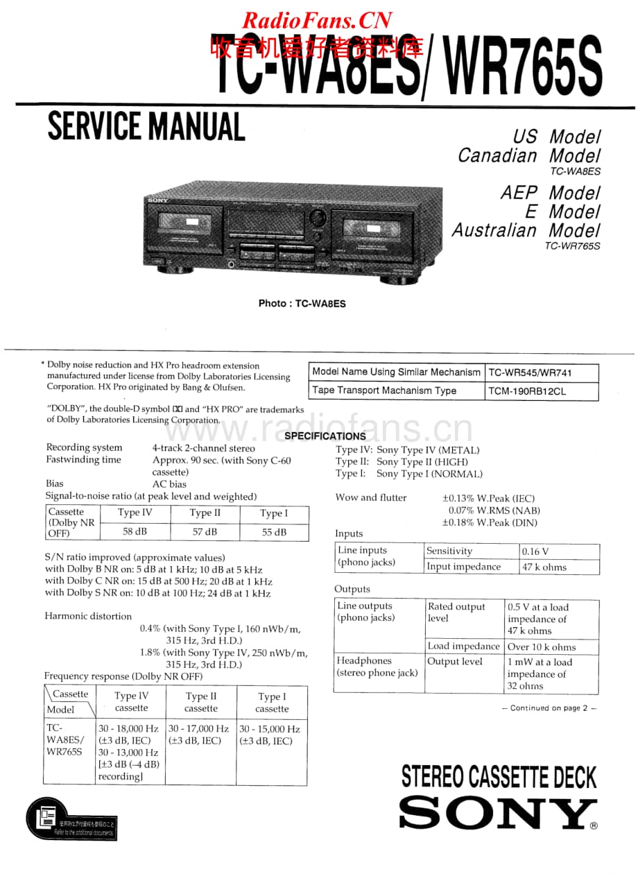 Sony-TC-WR765S-Service-Manual电路原理图.pdf_第1页