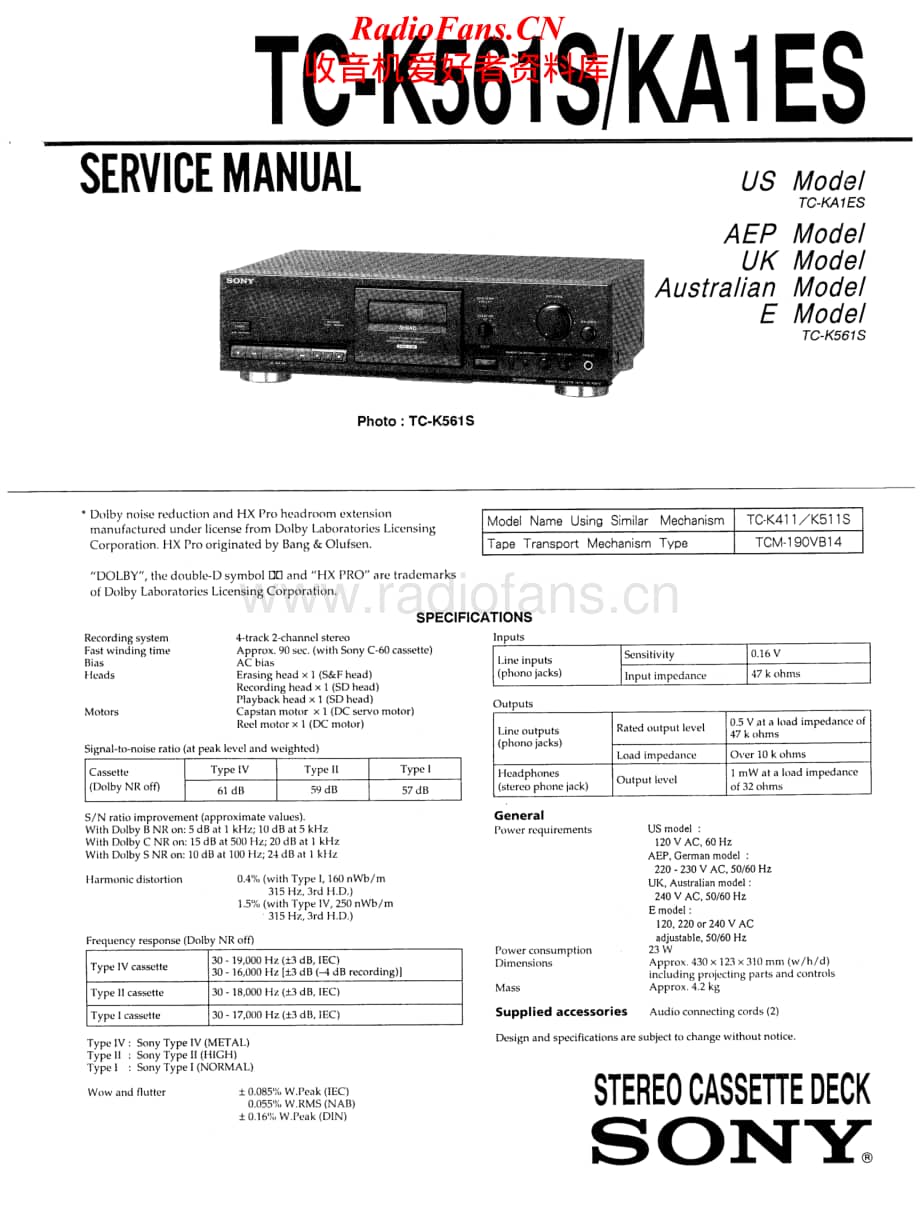 Sony-TC-K561S-Service-Manual电路原理图.pdf_第1页