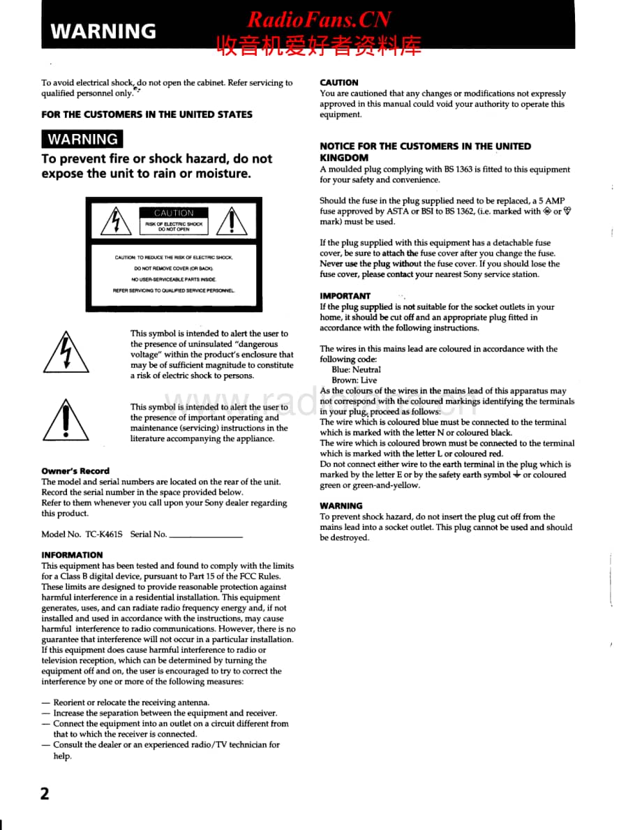 Sony-TC-K361S-Owners-Manual电路原理图.pdf_第2页