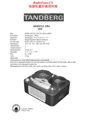 Tandberg-TB-4-Schematic电路原理图.pdf