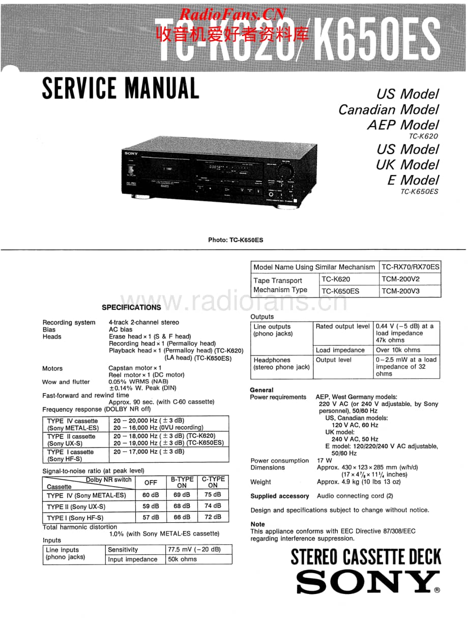 Sony-TC-K620-Service-Manual电路原理图.pdf_第1页