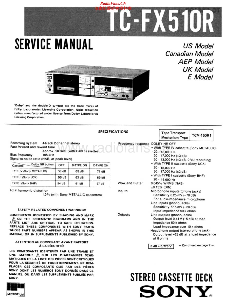 Sony-TC-FX510R-Service-Manual电路原理图.pdf_第1页