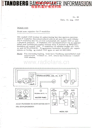 Tandberg-Serviceinfo-1969-71-Service-Manual电路原理图.pdf