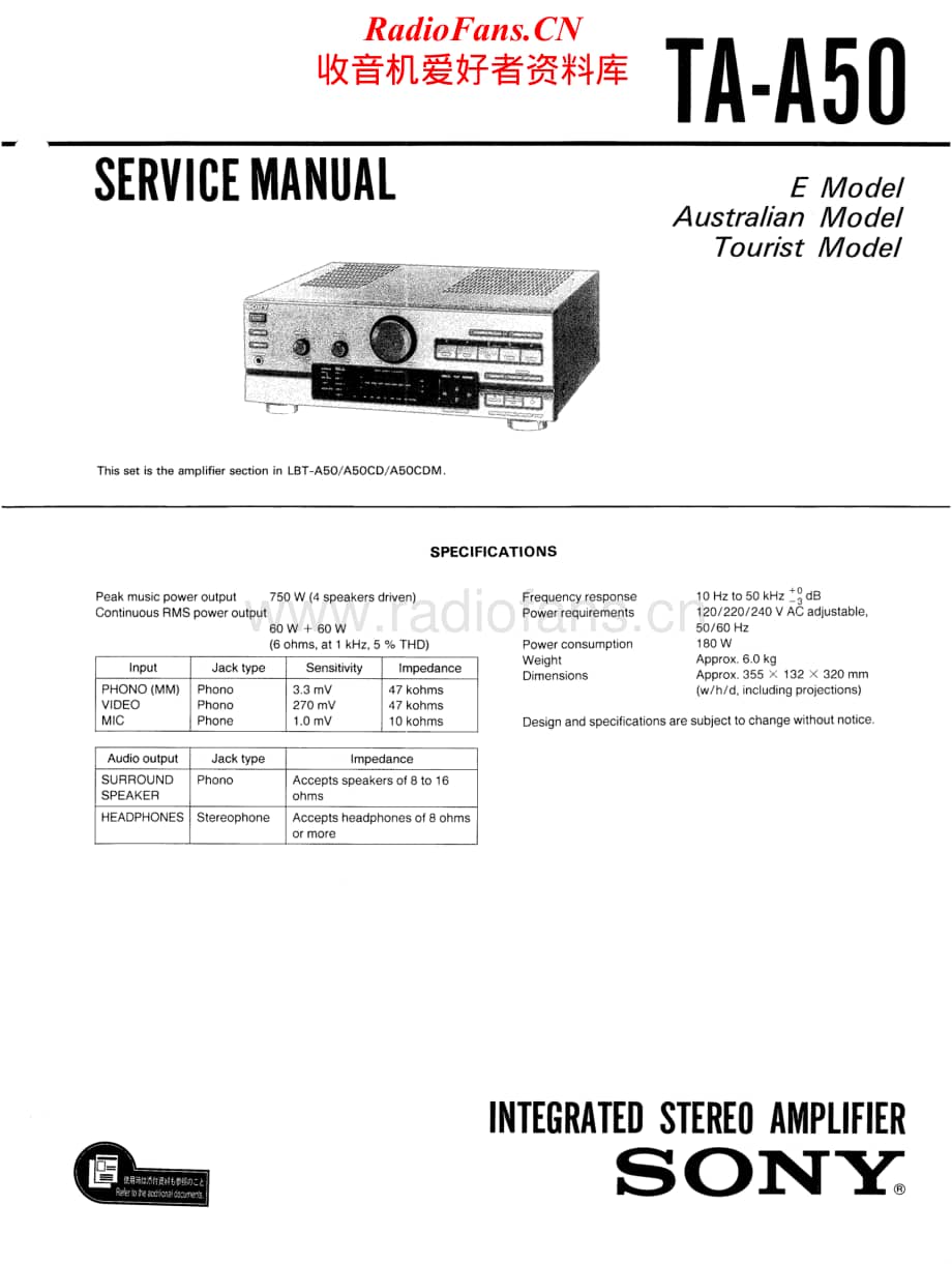 Sony-TA-A50-Service-Manual电路原理图.pdf_第1页