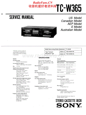Sony-TC-W365-Service-Manual电路原理图.pdf