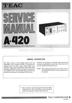 Teac-A-420-Service-Manual电路原理图.pdf