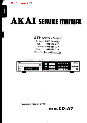 Akai-CDA7-cd-sm维修电路图 手册.pdf