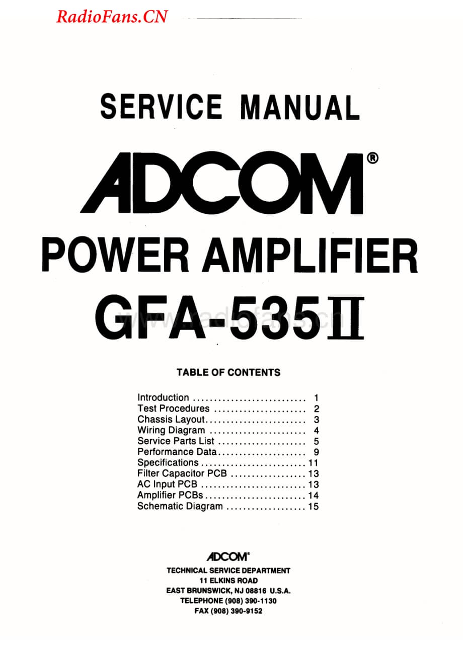 Adcom-GFA535ll-pwr-sm维修电路图 手册.pdf_第1页