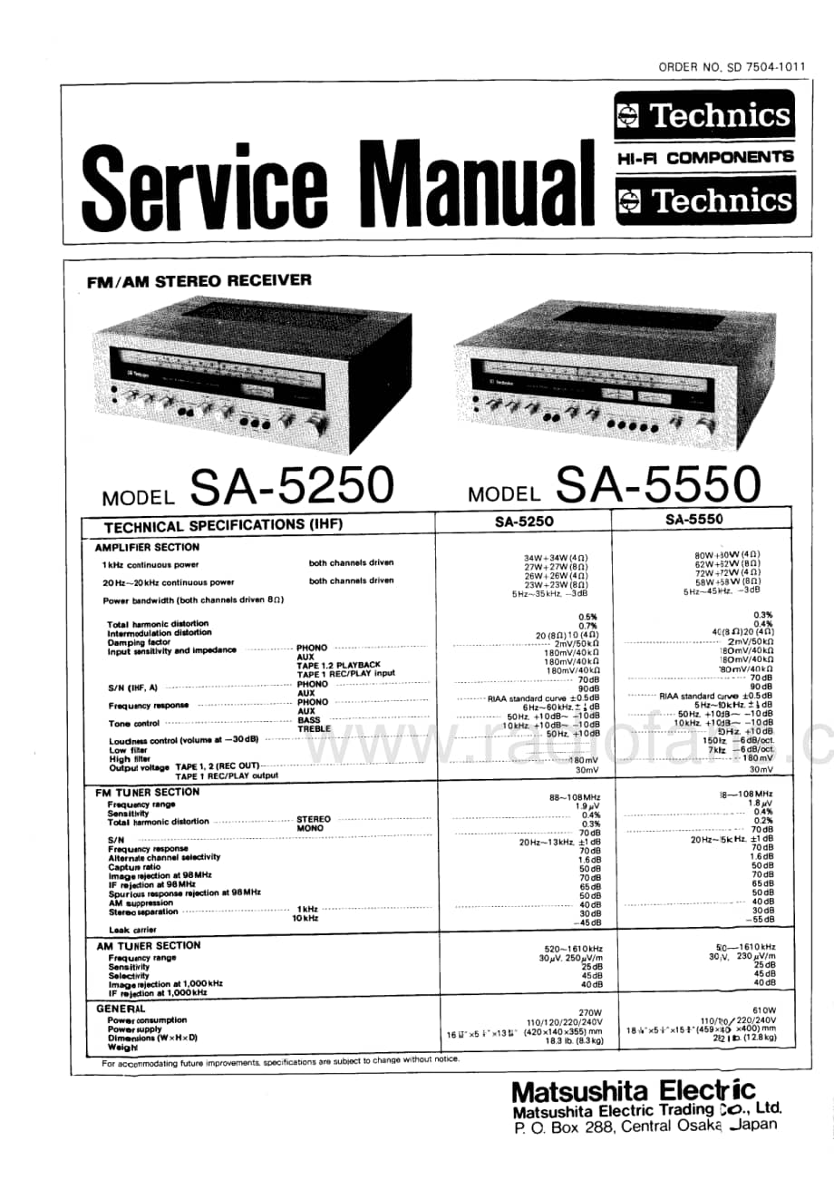 Technics-SA-5250-SA-5550-Service-Manual电路原理图.pdf_第1页