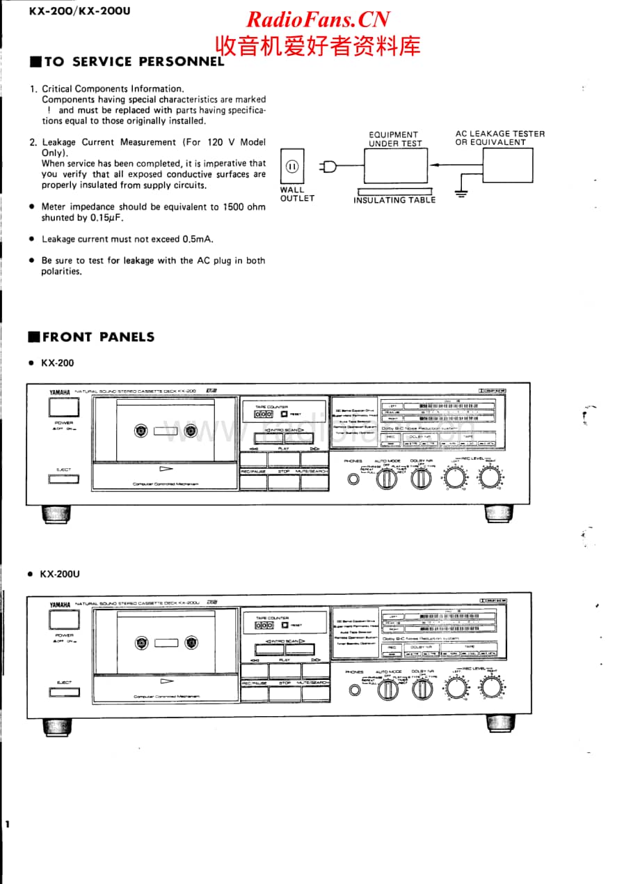 Yamaha-KX-200-KX-200-U-Service-Manual电路原理图.pdf_第2页