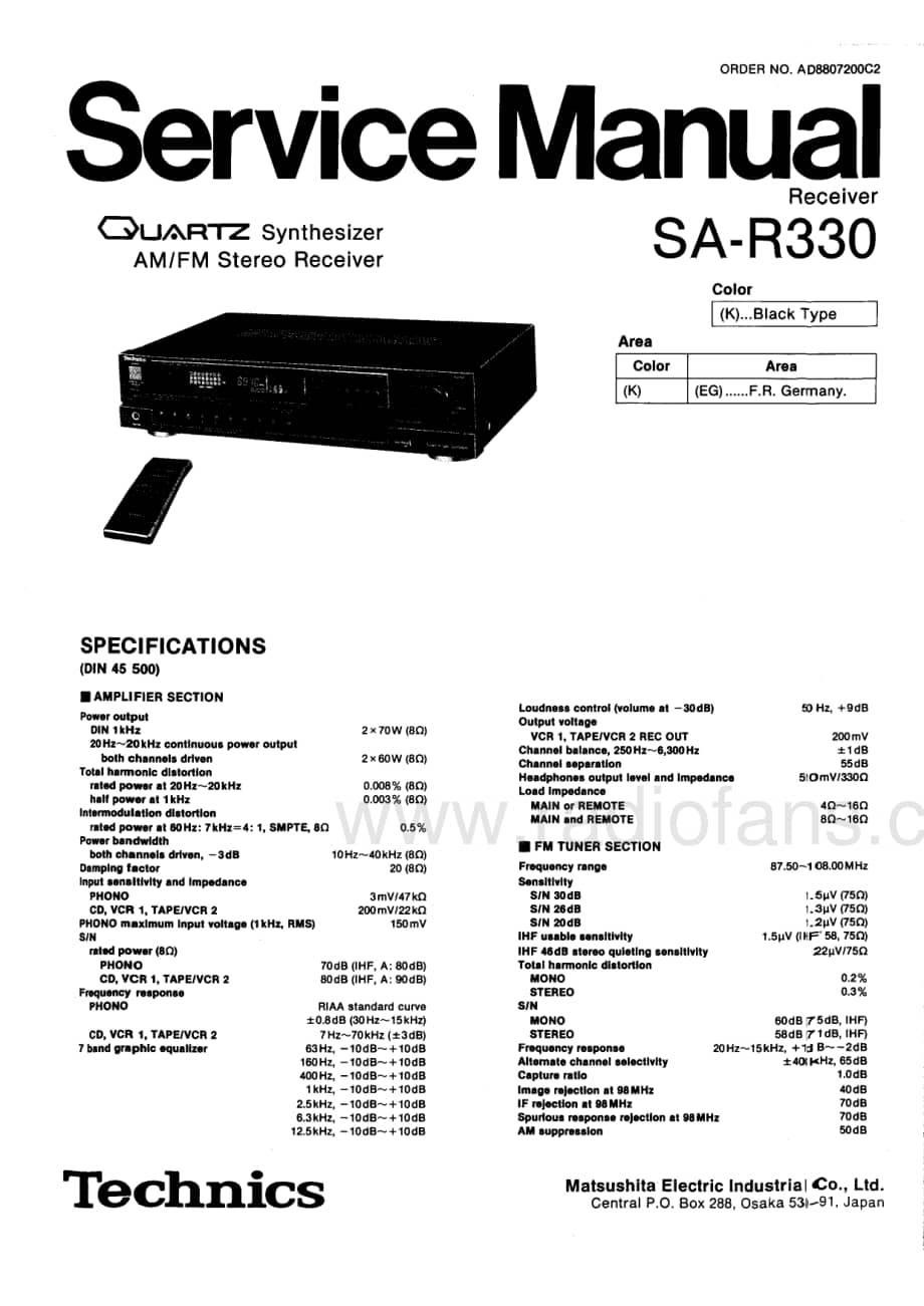 Technics-SAR-330-Service-Manual电路原理图.pdf_第1页
