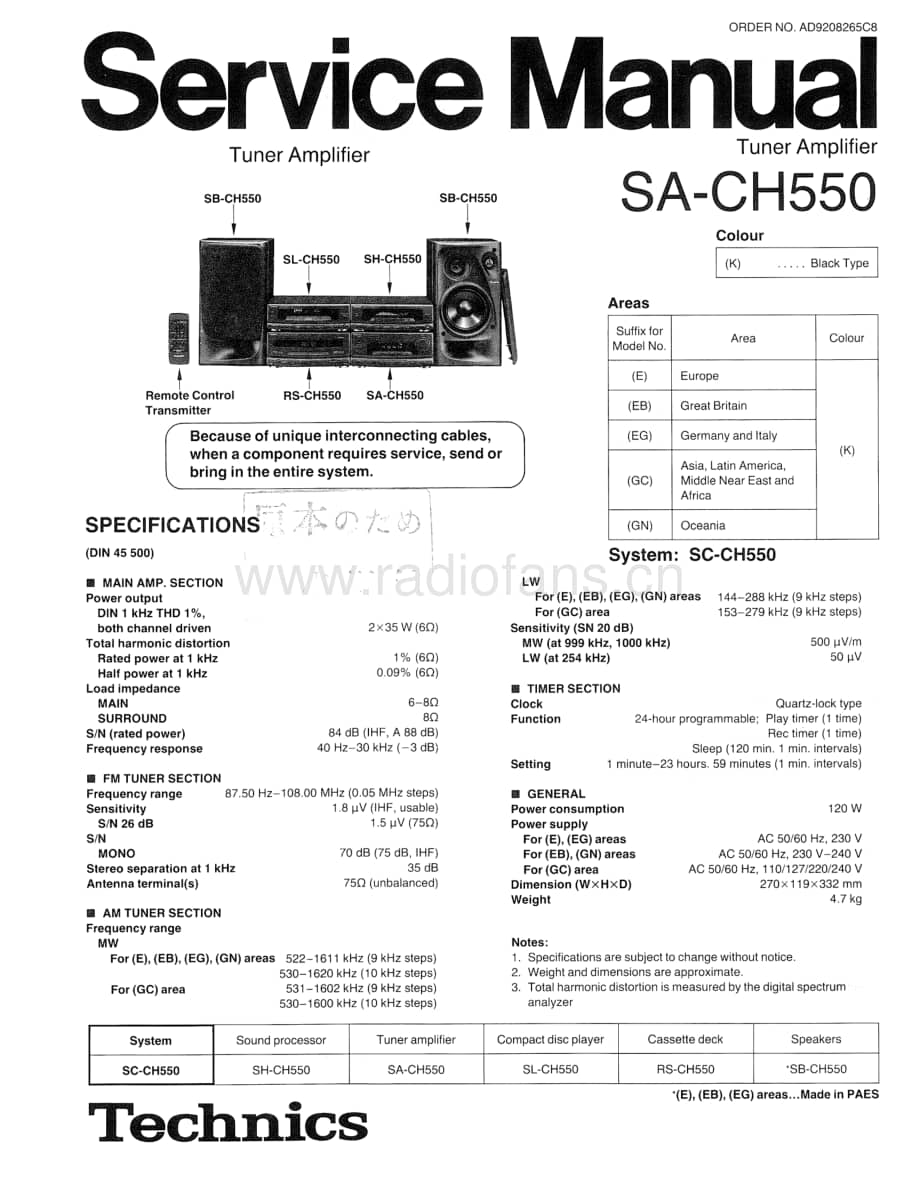Technics-SACH-550-Service-Manual电路原理图.pdf_第1页