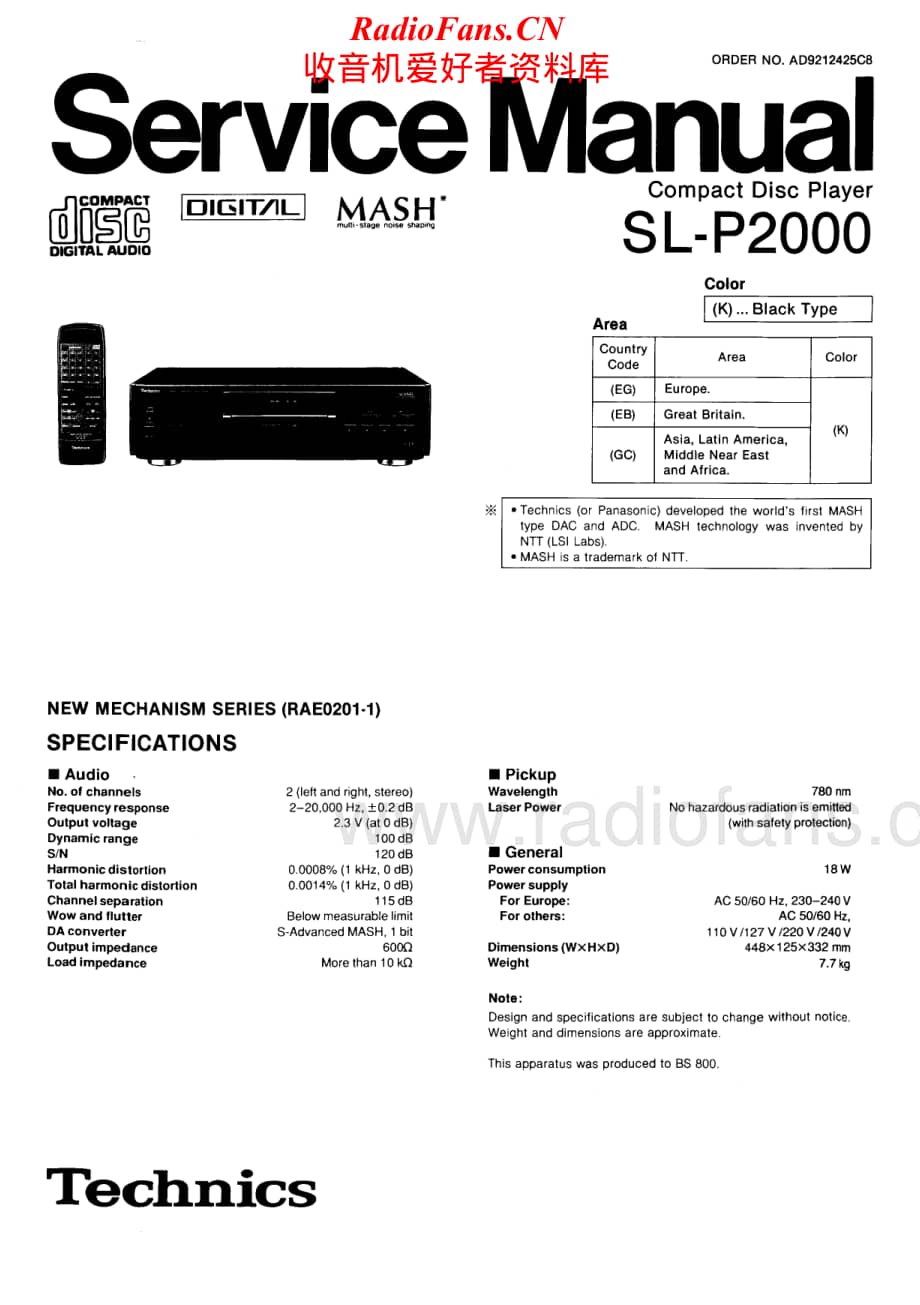 Technics-SLP-2000-Service-Manual电路原理图.pdf_第1页