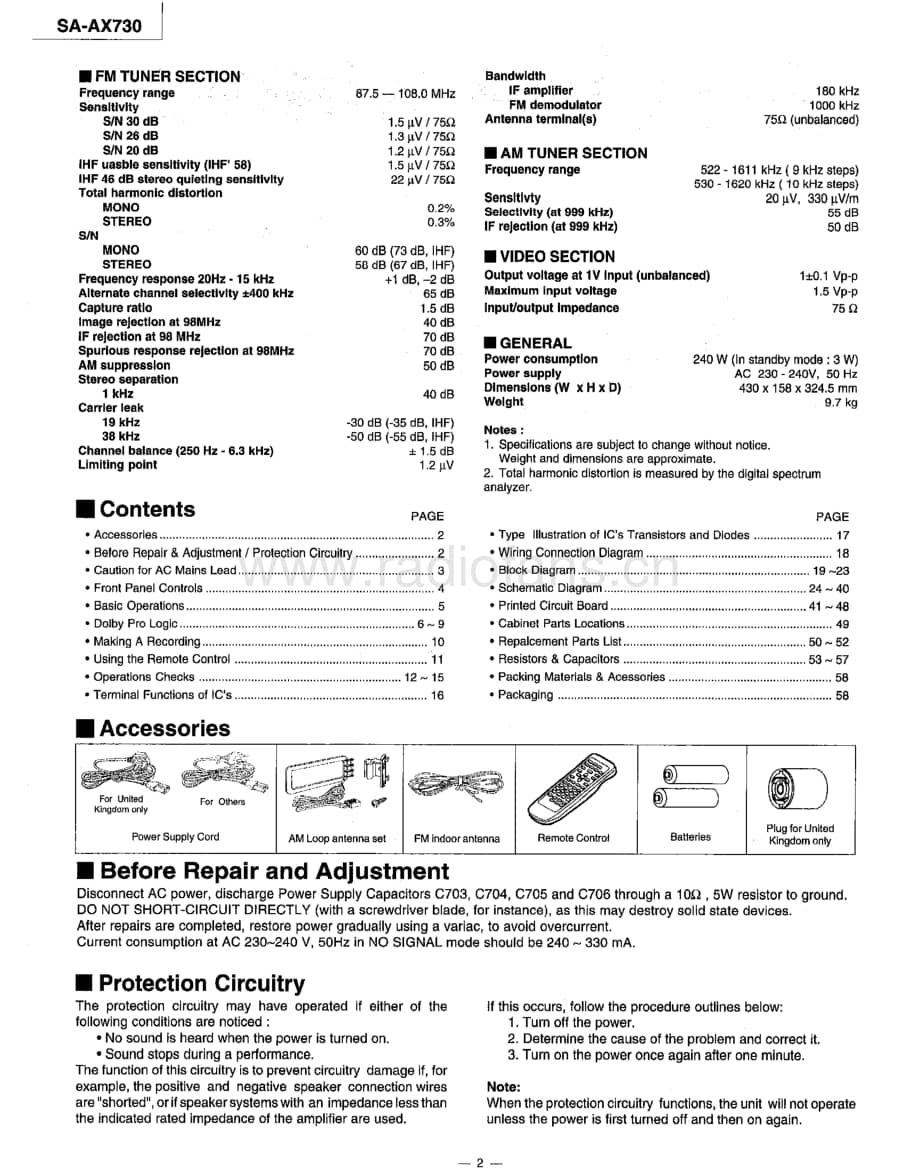 Technics-SAAX-730-Service-Manual电路原理图.pdf_第2页