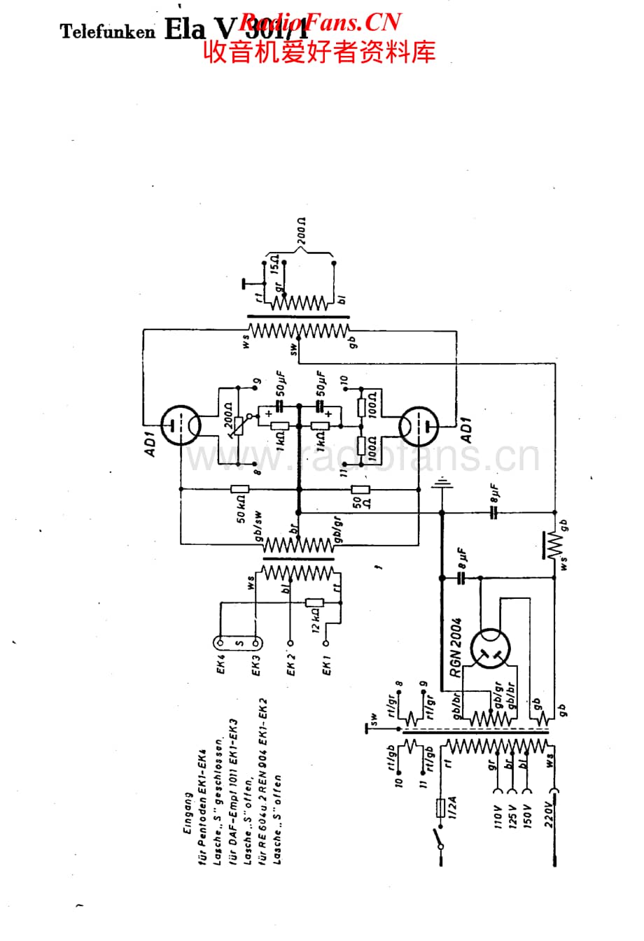 Telefunken-Ela-V301-1-Schematic电路原理图.pdf_第1页