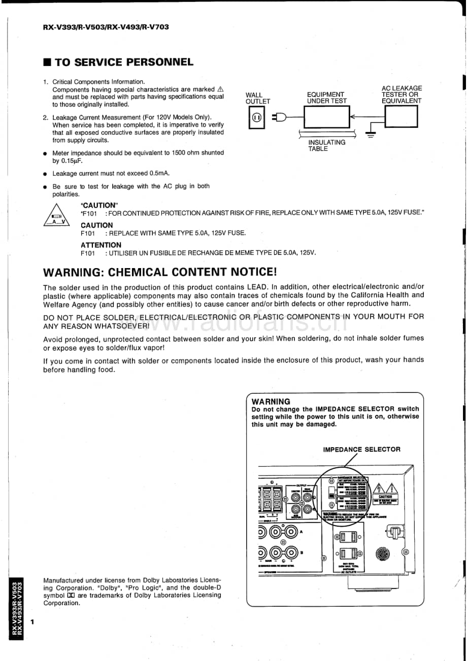 Yamaha-RXV-493-Service-Manual电路原理图.pdf_第2页