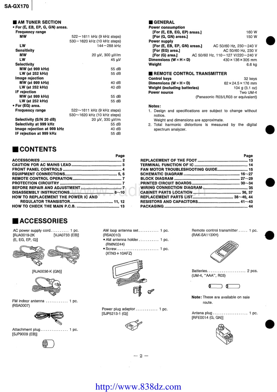 Technics-SAGX-170-Service-Manual电路原理图.pdf_第2页