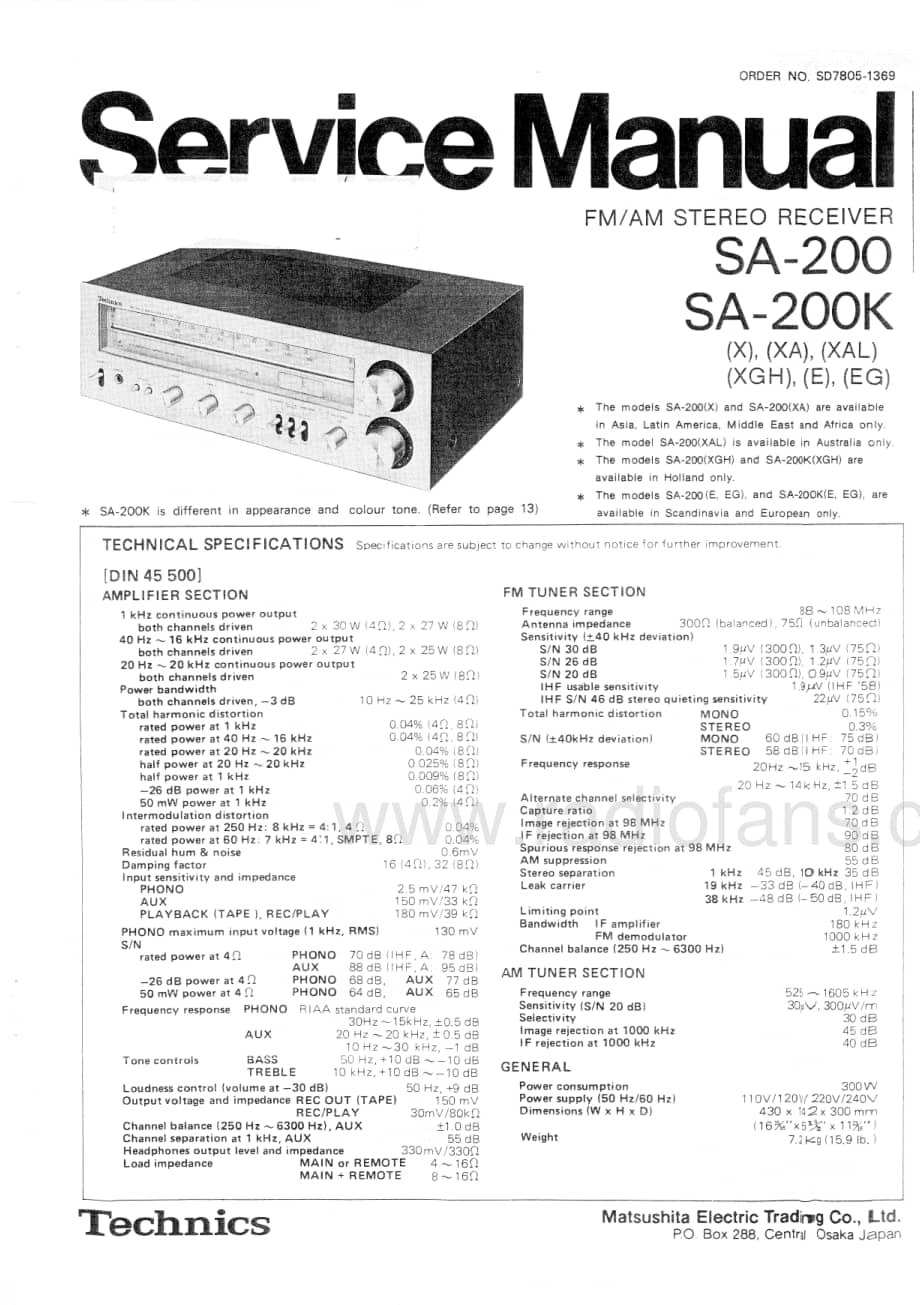Technics-SA-200-200K-Service-Manual电路原理图.pdf_第1页