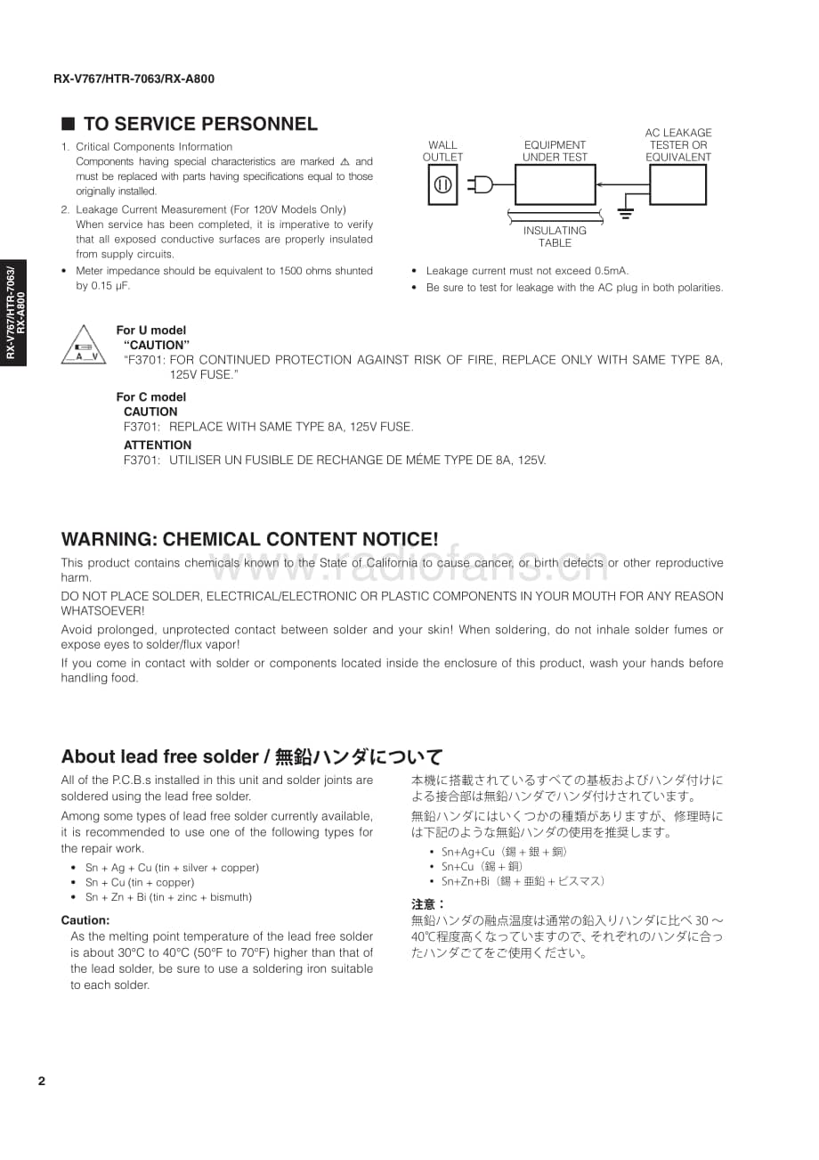 Yamaha-RXV-767-Service-Manual电路原理图.pdf_第2页