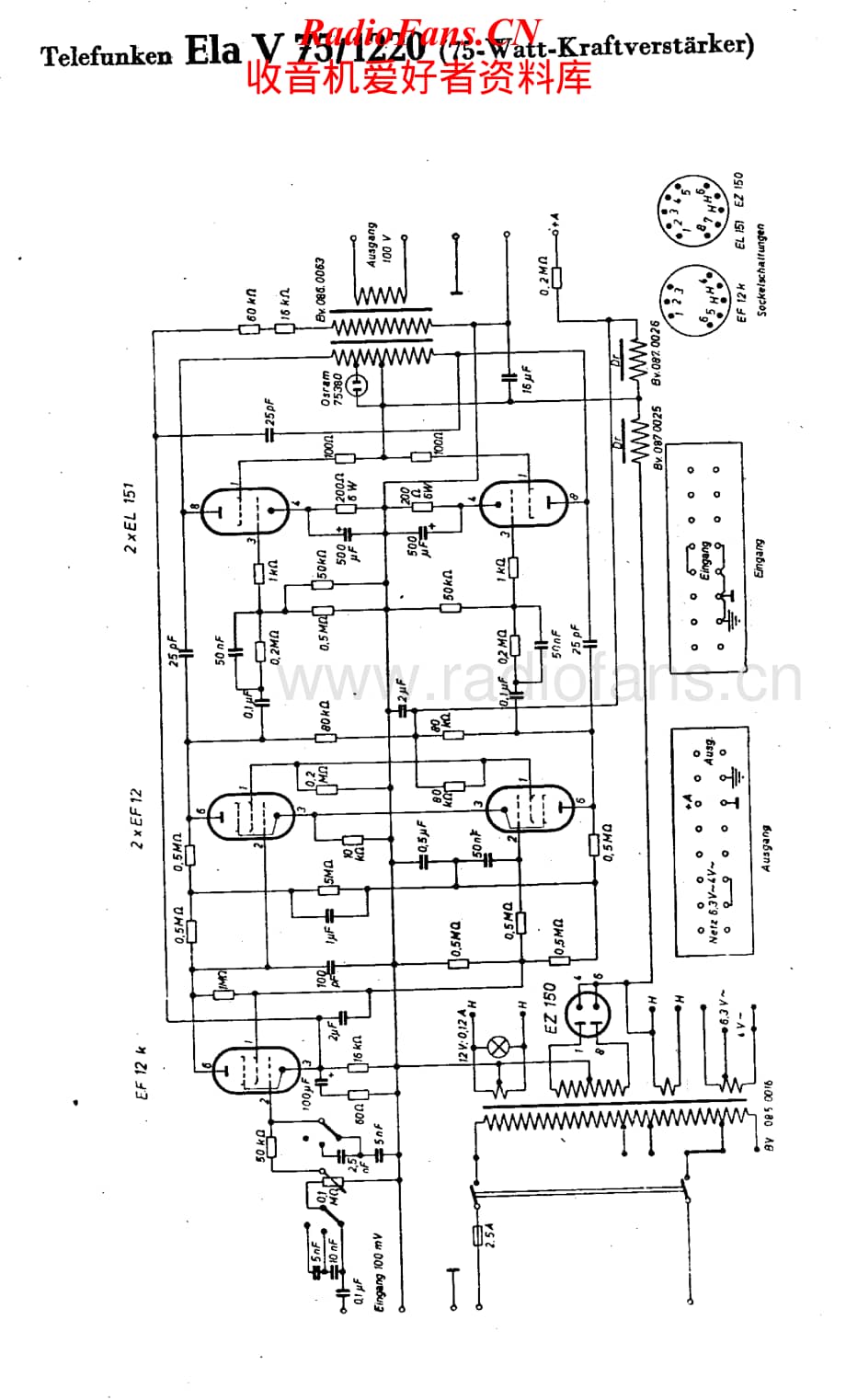 Telefunken-Ela-V75-1220-Schematic电路原理图.pdf_第1页
