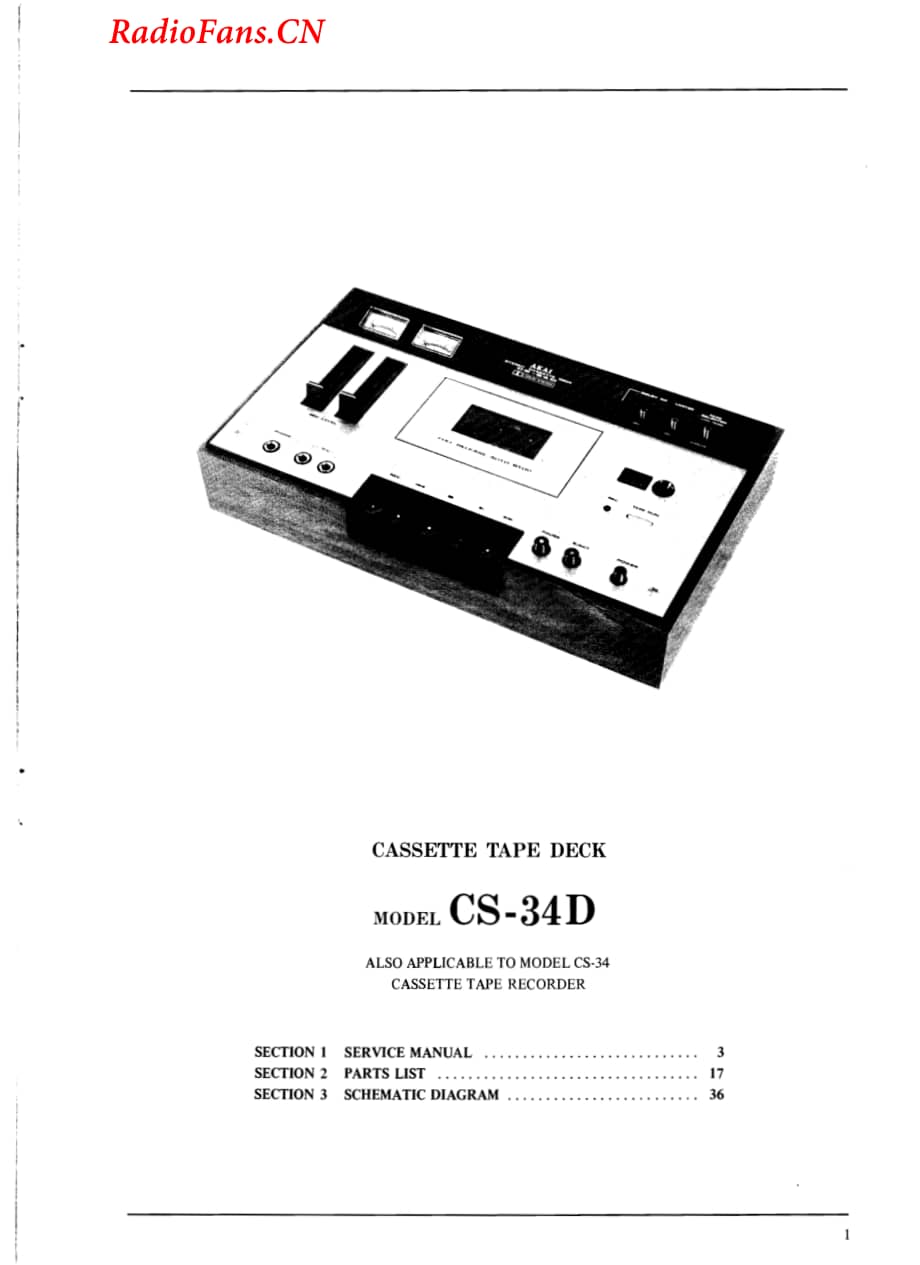 Akai-CR34-tape-sm维修电路图 手册.pdf_第1页