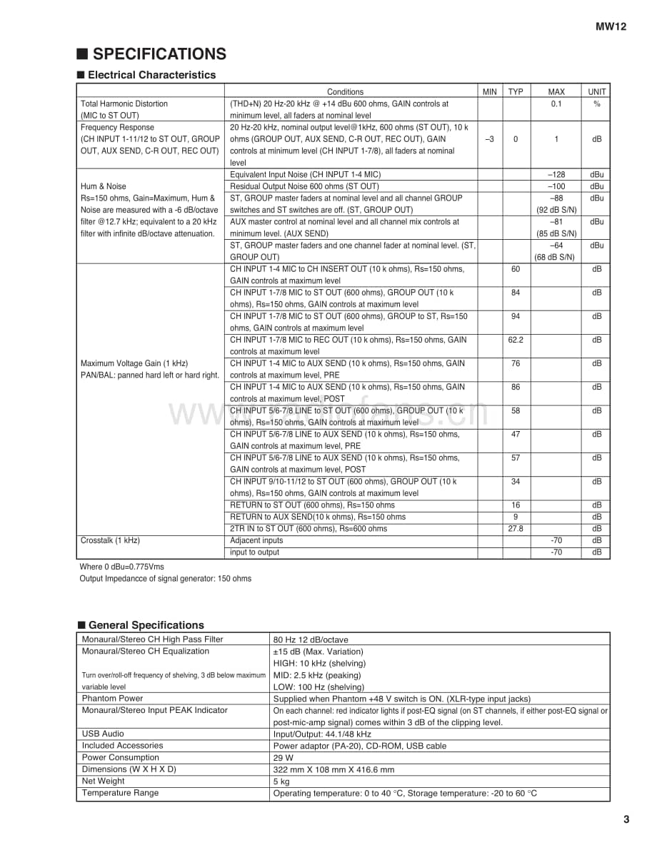 Yamaha-MW-12-Service-Manual电路原理图.pdf_第3页